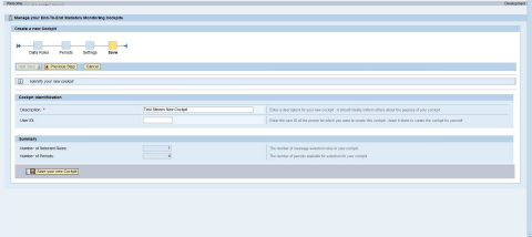 New Cockpit Wizard — Save