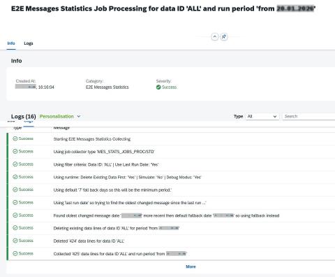E2E Application Log Detail