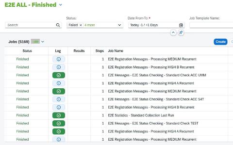 SAP Application Jobs Logs